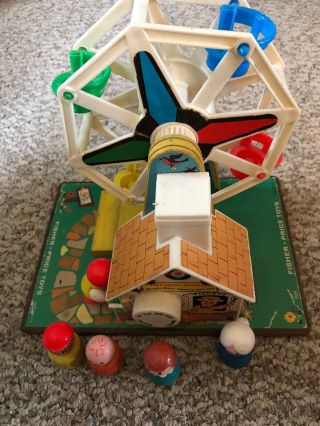 Vintage 1966 Fisher Price Musical Ferris Wheel And People