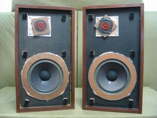 Large Advents (Circa 1973) Masonite Woofers/Fried Egg Tweeters Utility Cabinets 2