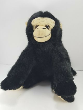 Monkey Realistic Black Tan Gorilla Vintage Ape Plush Stuffed Animal 11 "