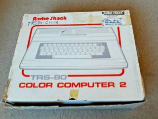Radio Shack Trs - 80 Color Computer 2 Keyboard In Orig Box W 3 Manuals Incl Owners
