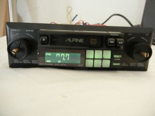 Vintage 2 Knob Alpine 7400 Tuner Cassette Tape Deck Old School Car Stereo