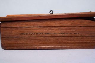 Vintage Lynch ' s Fool - Proof TURKEY CALL - Model No.  101 - c.  1965 - Pat ' s Pending 5