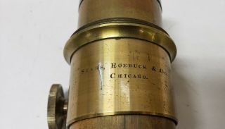 Antique Sears & Roebuck brass barrel lens for portrait camera 2