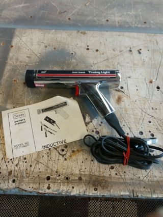 Vintage Sears Craftsman Timing Light Gun Inductive Chrome Model 161.  213400
