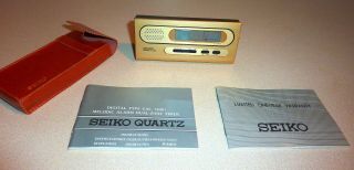 Vintage Seiko Quartz Digital Travel Alarm Clock Gold Timer Stop Watch B1