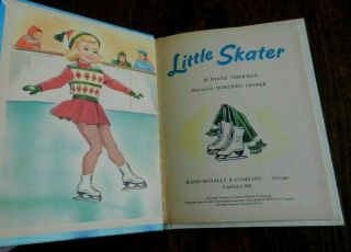 Vintage 1959 LITTLE SKATER Rand McNally Children ' s Book H/C 2