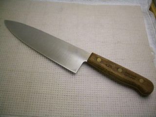 Vintage Chicago Cutlery Usa Walnut Handle 42s Chef Knife 8 " Blade