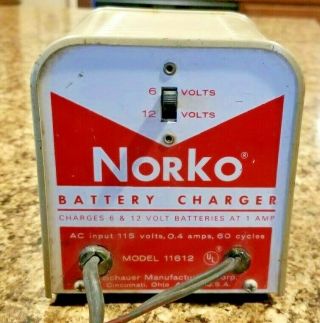 Vintage Norko Schauer Battery Charger 6/12 Volt