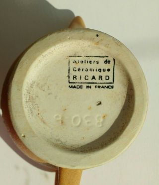 Vintage RICARD Water Jug Pitcher French orange peel glaze,  ice catcher spout VGC 4