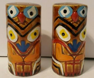 Tiki Totem Vintage Salt And Pepper Shakers Japan Ceramic