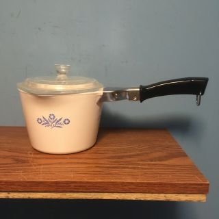 Vintage Corning Ware Blue Cornflower Sauce Maker W/lid & Handle - P - 55 - B