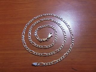 Vtg Sterling Silver Figaro Chain Link Necklace 19 " Long 6.  6 Grams Italy