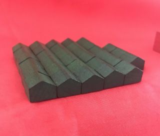 Monopoly Game Board Wood Green Houses Red Hotels Replacement Parts Vintage 2