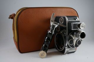 Great Bolex Paillard D8l 8mm Movie Camera W/ - W/ Pistol Grip,  Bag,  1 Lens