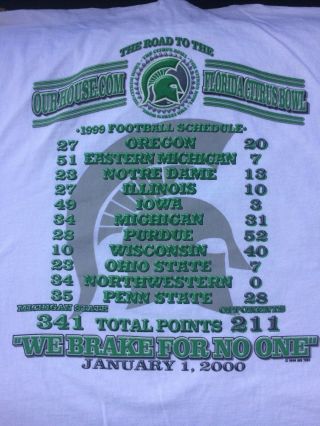 Vintage Michigan State T - Shirt ' 99 Season /Jan 1,  2000 Citrus Bowl /Men ' s XL 5