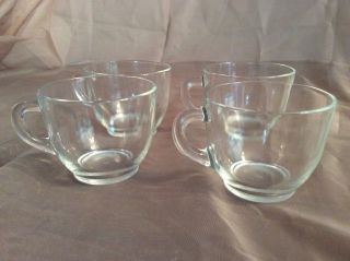 6 Federal Glass Star Clear Cups Expresso Snack Tea Coffee Vintage Hard To Find