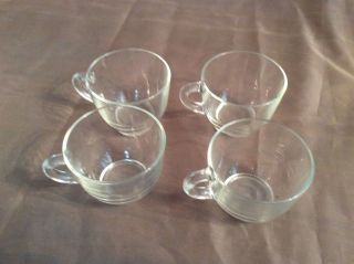 6 Federal Glass STAR CLEAR CUPS Expresso Snack Tea Coffee Vintage Hard to Find 2