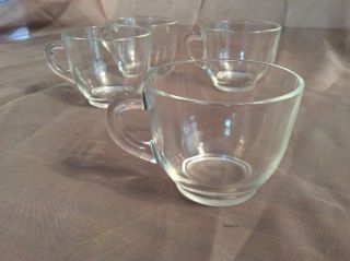 6 Federal Glass STAR CLEAR CUPS Expresso Snack Tea Coffee Vintage Hard to Find 3