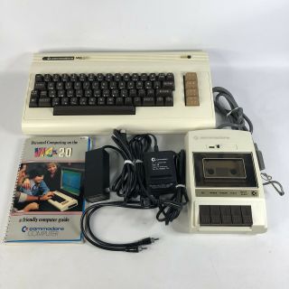 & Commodore Vic - 20 Computer With Power Supply Cord & Datassette