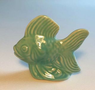 Shawnee Pottery Fish Teal Blue Figure Figurine Mini Miniature Vintage 4