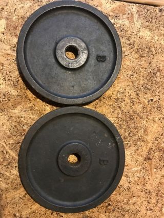 Vintage Weider 12 1/2 Lb " B Back " Standard Weight Plates