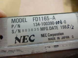 NEC 8 - inch DSDD Floppy Drive (Half - Height) FD1165 - A,  Part 134 - 100390 - 004 (EX) 8