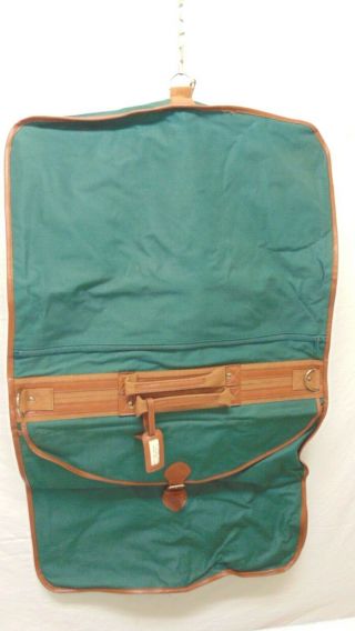 Vintage POLO RALPH LAUREN Green Canvas Garment Travel Bag Hanging 38 