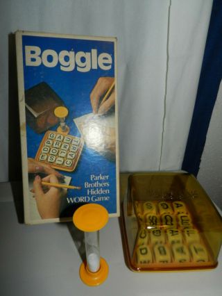 Vintage 1976 Boggle Parker Brothers Hidden Word Game With Instructions Complete