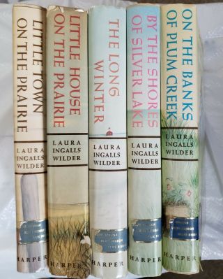 Vintage 5 Hardcover 1953 Laura Ingalls Wilder Books With Dust Covers