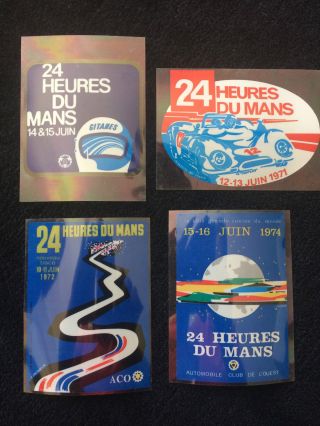Le Mans 24 Hour Vintage Window Stickers X 4 (1971,  1972,  1974 & 1975) - Porsche