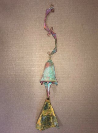 Vintage Arcosanti Bell,  Small Bronze Wind Chime 9