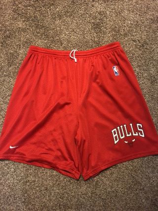 Vintage Nike Team Chicago Bulls Practice Shorts Size Xl Red Mesh