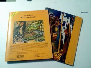 Ad&d Dungeon Master Screen Vintage Tsr 1981 Dungeons And Dragons 9024 Game