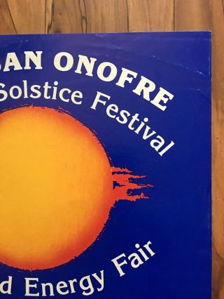 Vintage Stop San Onofre Summer Solstice Festival Bonnie Raitt WAR Poster NoNUKES 4