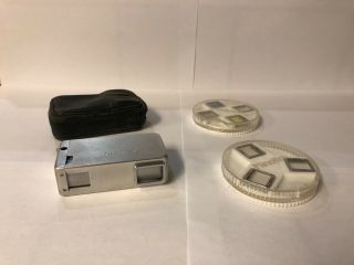 Minolta 16 subminiature camera with filters and leather case 3