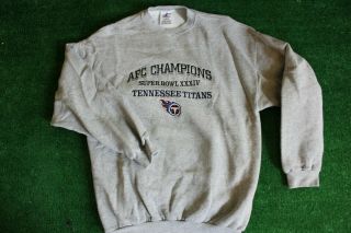 Tennessee Titans Afc Champions Vintage Crewneck Sweatshirt Large L