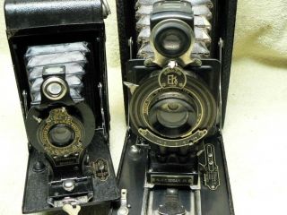 TWO Antique KODAK Autographic FILM Camera - No.  2 - C Jr & Folding Brownie w/Stylus 5
