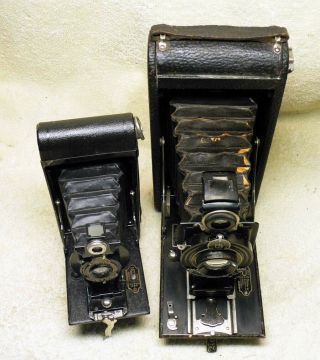 TWO Antique KODAK Autographic FILM Camera - No.  2 - C Jr & Folding Brownie w/Stylus 6
