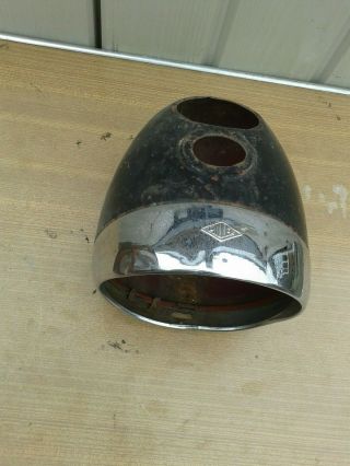 Miller,  Vintage Miller Motorcycle Front Head Light Bowl With Chrome Trim,  Miller,
