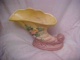Vintage Hull Art Pottery - Vase - W - 7 - 7.  5 " Yellow Pink Green E
