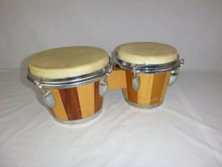 Vtg Wood Bongos Bongo Drums