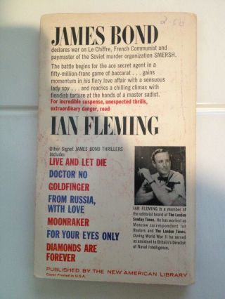 A James Bond Thriller Ian Fleming Casino Royale Signet Book Vintage 1964 2