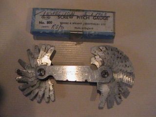 Vintage Moore And Wright No 800 Whitworth Screw Pitch Gauge 28 Blades