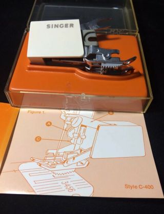 Singer Smooth & Even Feed Sewing Machines Foot C - 400 Vintage