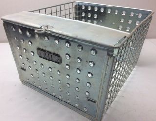 Vintage Wire Locker Metal Basket Bin With Locker Tags 12 X 13 " Lyon Storage