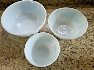 Vintage pyrex blue amish 3 bowls 2