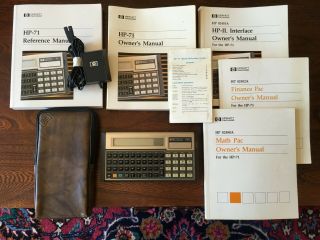 Hp 71b Scientific Calculator With Oem Case,  Ac Adapter,  Qr Guide And 5 Manuals