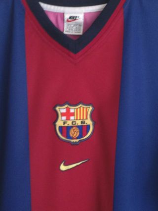 Vintage,  Nike,  Barcelona,  Home Shirt,  1998/1999,  Size Xl,  Pit To Pit 26 Inches