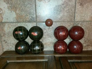 Vintage Sportcraft Bocce Ball Set - Made In Italy - 8 Balls,  1 Pallino -