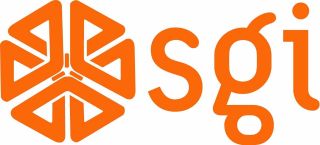 Sgi - Silicon Graphics Logo Vintage - 6.  75 " X 3 " - Set Of 2 - Orange